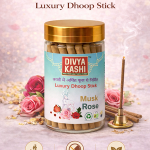 Divyakashi Luxuri Musk Rose Dhoop stick | Pure Divine Fragrance for Pooja, Temple & Meditation | 200 gm pack | Kashi Temple Flowers